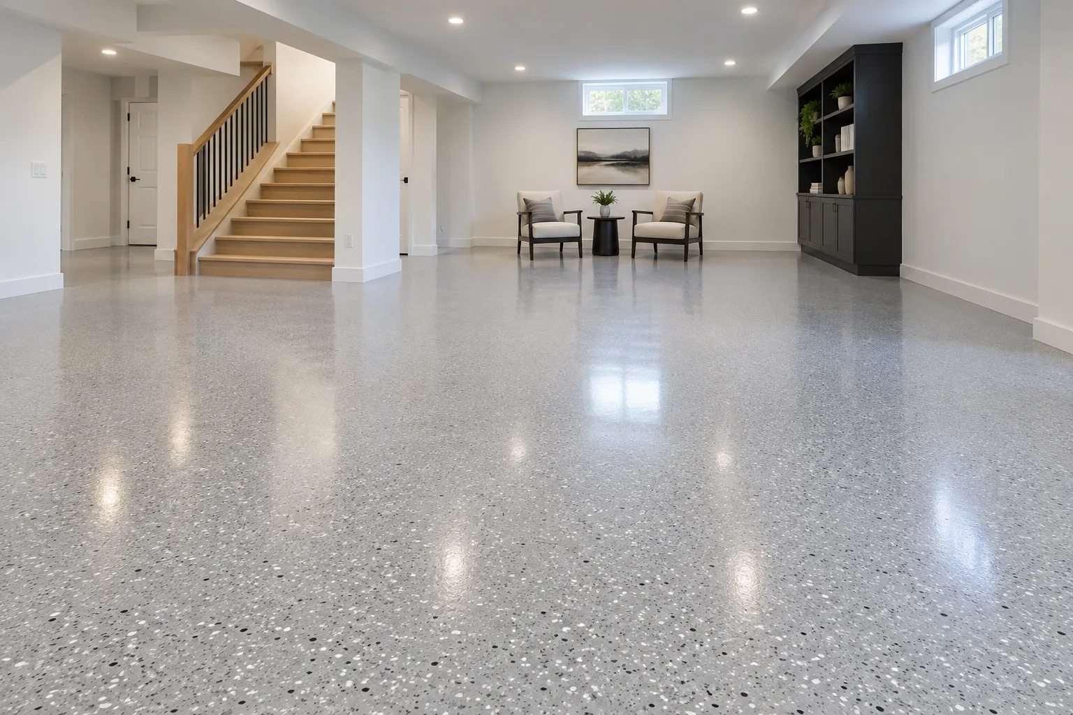 basement floors after coating