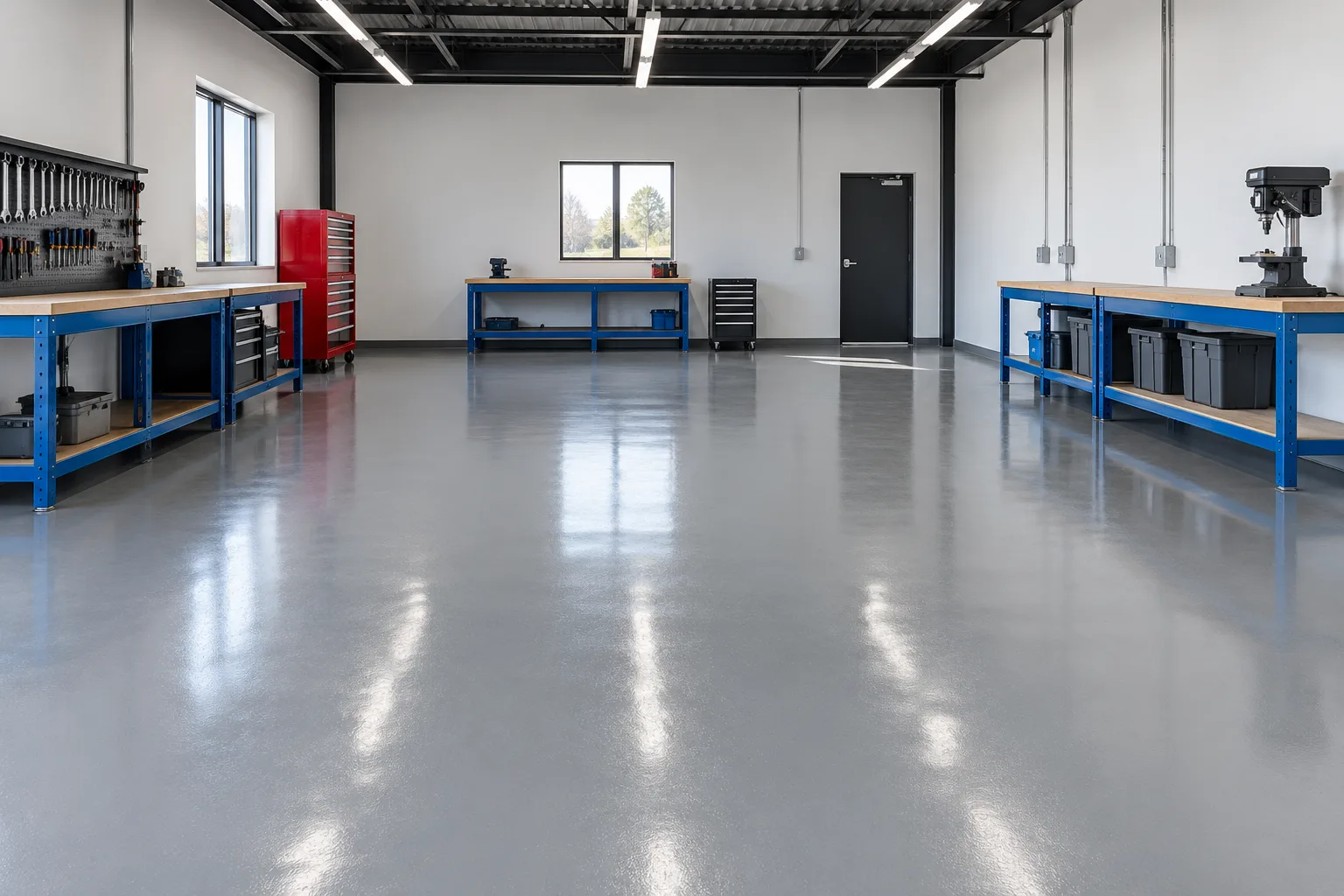 commercial floors after coating